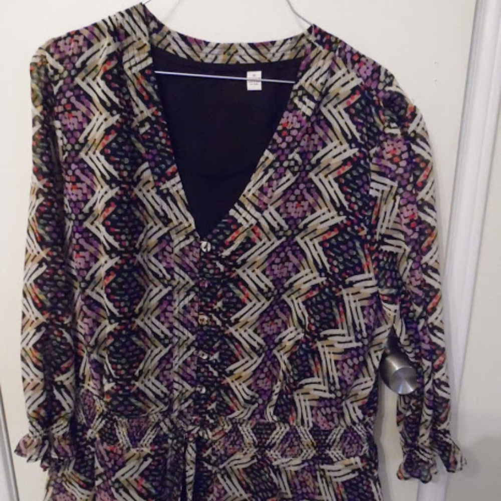 JM Collection multi colored top with shell